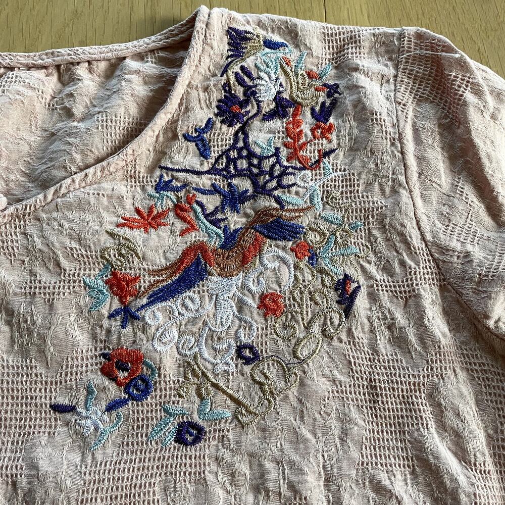Blush Pink Hanfu Top - Traditional Chinese Embroidery Small - Picture 4 of 5